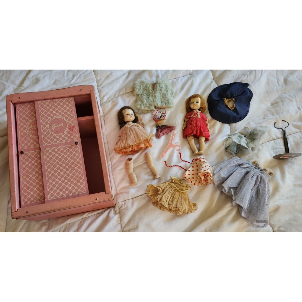2 1950's Vintage Madame Alexander Dolls Lot, Ginny Wardrobe,‎ Clothes, Accessory